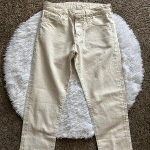 AG Adriano Goldschmied Jeans The Jean of Tomorrow Cream Size 29 Missing Button